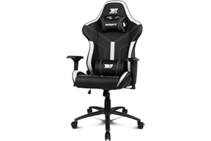 DRIFT GAMING DR350 – Sedia Gaming Ergonomica Professionale con Braccioli 4D, Cuscini Lombare e Cervicale, Reclinabile a 135°, Ruote Silenziose, Nero-Bianco