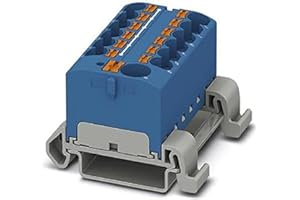 Phoenix Contact CONTACT PTFIX 10/12X4-NS35A BU bloque de distribución, 800 V, 32 A, número de conexiones 13, sección transversal 0,2 mm² - 6 mm², AWG 24-10, ancho 46,3 mm, azul, 1 pieza