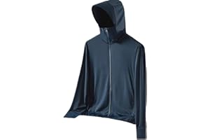 LYAART Felpa con Cappuccio Anti-UV Leggera per Protezione Solare Esterna, Protezione Solare con Cappuccio Anti-UV con Cerniera, Protezione Solare Leggera con Cappuccio