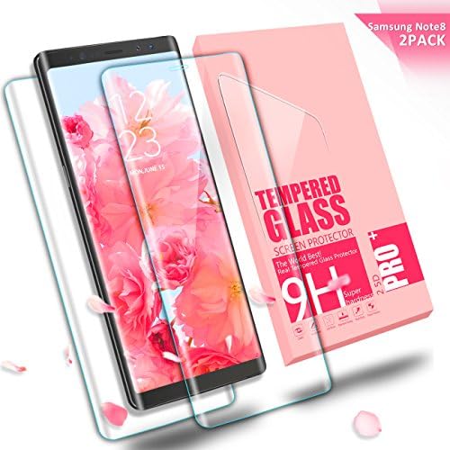 Galaxy Note 8 Screen Protector, Mingu [2-Pack] Full Coverage Edge Samsung Galaxy Note 8 Tempered Glass, 9H Hardness, Bubble Free, Anti-Fingerprint HD Screen Protector Film - Transparent