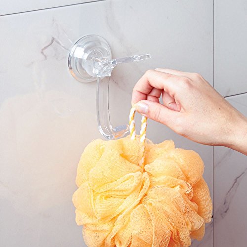 InterDesign Power Lock Aufbewahrungshaken mit Saugnapf für Bad, WC, Badewanne, Dusche – Durchsichtig - 5