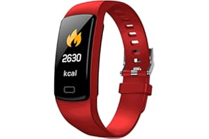 SMART FITSPORT Y5 Fitness Tracker avec Moniteur de Sommeil Moniteur Couleur écran Bluetooth Bluetooth Smart Watch activité Tracker Compteur de Pas étanche et Compteur de Calories pour Android iOS (Rouge)