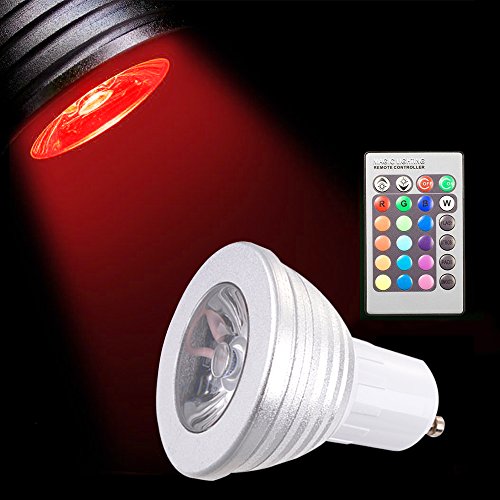 Sunix® 5W GU10 RGB LED Lampe multicolor Glühbirne / Glühlampe mit Ferbedienung, Farbwechsel 16 Farben Auswahl, LED Leuchtmittel, LED Birnen