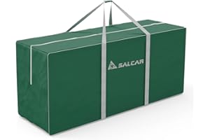 SALCAR Premium Christmas Tree Storage Bag, Xmas Tree Bag Fits Tree Up To 4Ft - 9Ft, Made of Reinforced Heavy-Duty 600D Oxford Material, Tearproof and Waterproof, 150x50x60cm/59''x20''x24'',Green