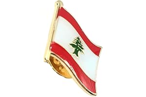 SNS COMPONENTS Badge à épingle en métal émaillé Motif drapeau du Liban, Métal