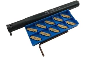 ARMYJY MGIVR2016-1.5 - Supporto per scanalatura interna CNC + 10 inserti in metallo duro MGMN150-G + 1 chiave inglese