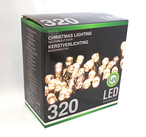 Led Lichterkette 320 Leds warmweiß für innen und außen Strombetrieb