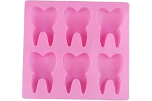 BYFRI Dents Fondant Au Chocolat Décoration De Gâteau Outils Pudding Moule Gâteau Moule 3D en Forme De Dent Silicone Mignon 6 Trous Moisissures Jelly 1pc