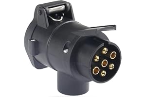 TAEKOOKI Adaptateur Remorque 7 vers 13 Broches 7, 12V Connecteur de Prise de Remorque Électrique Étanche, pour remorque Caravane Voiture Camion Camping-Car