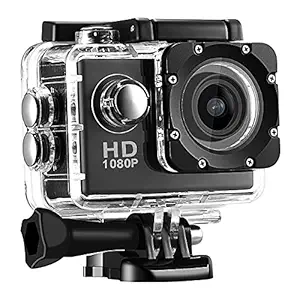 Plasmic { 1+1 Year Warranty } Full HD 1080p Action Camera Waterproof Sport Camera with 2 Inch LCD Screen, 16MP 170 Degree Wide Angle for Youtuber/Bike Rider's/Helmet/Stunt Recorder