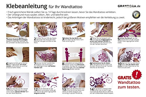 Grandora® W453 Wandtattoo Spruch Glück strahlt zurück wie das Licht des Himmels schwarz (BxH) 100 x 27 cm - 5