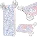 Produktbild GrandEver iPhone 6S Glitzer Hülle iPhone 6 Weiche Silikon Handyhülle Diamant Maus Ohren Gel Bling TPU Bumper Liquid Fließen Flüssigkeit Schutzhülle für iPhone 6/iPhone 6S(4.7 Zoll) Rückschale Klar Handytasche Anti-Kratzer Stoßdämpfung Ultra Slim Rückseite Silicon Backcover Soft Case Ultradünnen Premium Cover - Silber