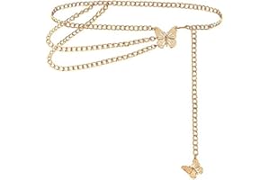 WHGHNCQ Ceinture Chaîne Dorée Multicouche pour Femmes Filles Chaîne pour Ceinture Réglable Chaîne Taille Or Chaîne Ventre Chaîne de Corps pour Robe Jeans Bal Fête Mariage(Libellules)
