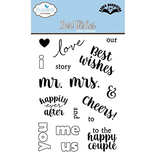Elizabeth Craft Designs Best Wishes CLEAR STAMP SET, Kunststoff, transparent