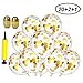 Produktbild Swallowzy Konfetti Ballons, 20Stück 12Zoll Golden Kreis Konfetti Gefüllt Latex Klar Luftballons mit Pumpe, Band für Geburtstagsfeier Hochzeit Party Deko