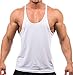 Produktbild Herren Einfarbiges bodybuilding-Tanktop, für Fitness / Muskeltraining Racerback-Rückseite Weiß weiß L