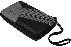 Harrows Blaze Pro 6 | Etui na lotki Uchwyt na lotki I Etui na lotki mieści 6 lotek | Materiał ochronny EVA | Mieści 6 lotek w pełni zmontowanych i akcesoria do lotek (Black/Grey)