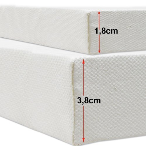 Lukas® Basics Keilrahmen – 20×20 cm – 16 mm Leistenstärke – hochwertige Leinwand aus 100% Baumwolle - 4