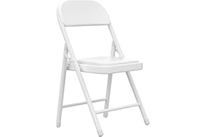 Chleby Chaise Pliante Confortable 1Pcs Chaises Pliantes en Cuir de Cuisine avec Coussin Mince Les chaises de Salle à Manger Pliantes conviennent à la Cuisine l'intérieur l'extérieur Cuisine Blanc