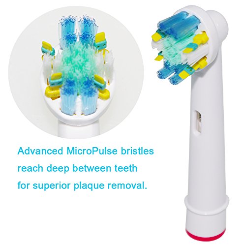 EB25 Floss Action Aufsteckbürsten für elektrischen Oral-B Zahnbürsten,Ersatz für Oral-B Tiefenreinigung Aufsteckbürsten,Voll kompatibel mit Oral-B Vitality,Professional Care und anderen Elektrischen Zahnbürsten,4er pack,Ersatzzahnbürsten von ITECHNIK - 3