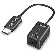 Cubilux USB C Optische Audio Capture Adapter, TOSLINK naar Type C Line-in Adapter voor opname, SPDIF ontvanger voor laptop, tablet, Android, iPhone 15, iPad, MacBook, Samsung, Google Pixel en meer
