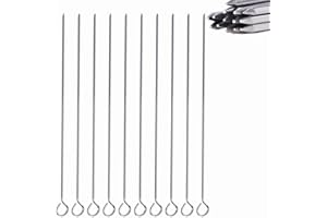iPEAK BBQ Skewers Stainless Steel Grill Kebab Skewer 29.5cm Long Reusable Metal Barbecue Skewers (Pack of 10)