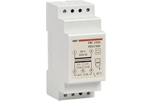 VEMER VN317400 TMC 15/24 - Trasformatore 24V per Servizio Continuo, Installazione su Barra DIN, Potenza 15V, Bianco