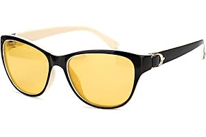 LVIOE Night Driving Glasses Anti Glare for Women, Polarised Night Vision Yellow Lens for Ladies UV Protection