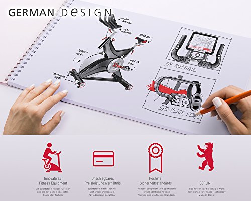 Sportstech Profi Indoor Cycle SX500 mit Smartphone App Steuerung + Google Street View, 25KG Schwungrad, Armauflage, Pulsgurt kompatibel – Speedbike in Studioqualität mit SPD Klicksystem – bis 150 KG - 3