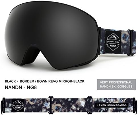 Winter goggles,Anti-fog Dual-layer Spherical Adult Ski goggles Otg Snowboard goggles-A