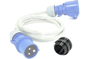 CHICKEN COOPER Copertura per presa di corrente forte, rapida manipolazione sicura, protezione spina di corrente, protezione officina, protezione spruzzi d'acqua, polvere (1, nero, spina Caravan 3 poli 16A)