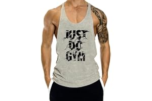 WAZZAP Homme Débardeur Musculation Bodybuilding Gym Stringer Singlet la Motion Gilet de Sangle Stretchy Coton