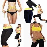 New Womens Workout Trousers Neoprene Thermo Active Shaper Hot Pants Capri Joging Yoga Gym Fitness Size M