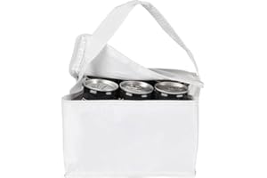 SCONOSCIUTO Borsa frigorifera da trasporto, per pranzo o picnic, termoisolante, in tela a strisce small White