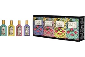 Gucci Perfume for Women Variety 4-Piece Mini Splash Travel Gift Set | Gorgeous Magnolia + Gorgeous Gardenia + Gorgeous Orchid + Gorgeous Jasmine