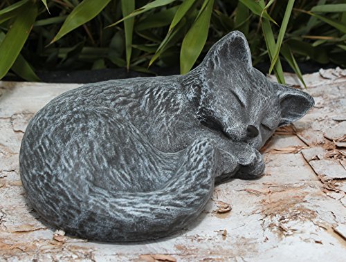 Steinfigur Katze schlafend in Schiefergrau, Figur, Deko, Grabschmuck, Gedenkstein - 3