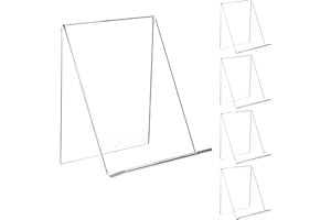 Boutihao 5PCS Acrilico Espositori, Supporto per Libri Acrilico,Espositore per Libri, Trasparente Supporto Opuscolo Multiuso Espositore da Tavolo, per Libri Album di Immagini Ricetta Foto