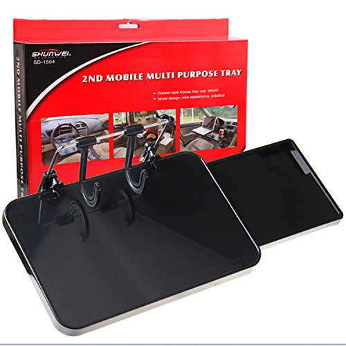 Saflyse Multifunktion Auto Laptop Klapptisch Tischhalterung Autohalter mit Schublade für Auto Rücksitz Kopfstütze und Lenker - 7