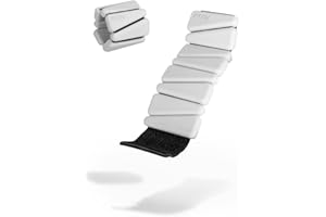 FITFIU Fitness RECTANCULAR WRIST - Kit de 2 pulseras de pesos de 0,5kg cada una de acero en silicona blanda blanca para añadir resistencia en muñecas y tobillos, SHAPES COLLLECTION