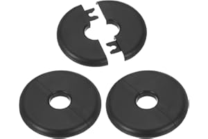 PATIKIL Placa de Cubierta Dividida de Pared, 16.5mm, 3Pcs de Cubierta de Placa, ABS Redondas Autoadhesivas, Hebilla para Decoración de Grifo de Tubería de Agua, Negro