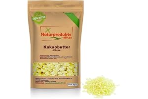 BALTICNATURA Kakaobutter Chips 1 kg für Schokolade und zum Backen Kakao Butter Chunks Nibs Theobroma cacao kaltgepresst 1000 g 1kg