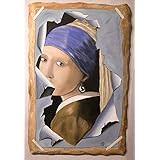 Das Mädchen mit dem Perlenohrring (Trompe-l’œil Gemälde nach Jan Vermeer)