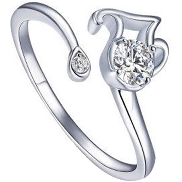 24 Gioielli Anello Croce Cristiana Ridimensionabile Con Zirconi Puri 5A – Bellissima Fede E Regalo Romantico Religioso Per Donna E Aleación De Zinc, 18, Colore: Argento, Cod. 24-AE-501 - Foto 4