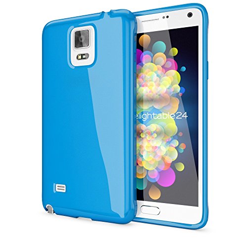 Samsung Galaxy Note 4 Funda Carcasa de NALIA  Protectora Movil TPU Silicona Ultra-Fina Gel Bumper  Goma Cubierta Jelly Cobertura Delgado Cover Case para Telefono Samsung Note 4 - Azul