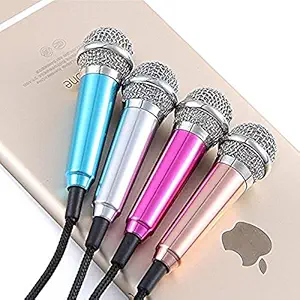 Ascension  Smart phone Mini 3.5mm Pocket Size Microphone For PC Mobile Mini microphone Android iPhone mobile phone computer mobile phone sing karaoke (Color may vary)