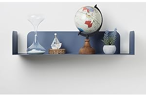 ‎D-SEGNO D-Segno Office Design Moderne Wandregal Metall, Regal Bücherregal Metall, Schnell und einfach zu montieren, 100% Made in Italy, Abmessungen: 200 × 600/400 × 120 mm. (1 Stück, Hellblau)