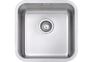 JASSFERRY Évier de cuisine Cuve simple, Acier Inoxydable, sous comptoir, avec crépine