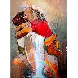 Ronda completa Taladro 5D Diy Pintura Diamante   Misericordia Abrazo   Bordado de punto de Cruz Mosaico Rhinestone Decoración Del Hogar 45x60 CM