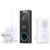 eufy Security kabelgebundene Video Türklingel mit Türglocke, 2K Auflösung, Türklingel mit Kamera, Verschlüsselte Speicherung,