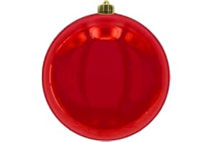 MIK FUNSHOPPING Boules de Noël XXL, pour l'extérieur, résistantes au gel et aux intempéries, diamètre : 20 cm, rouge